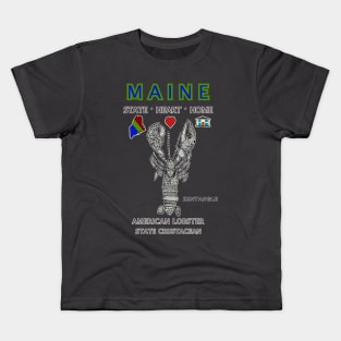 Maine, Lobsters, American Lobster, State Symbols Kids T-Shirt